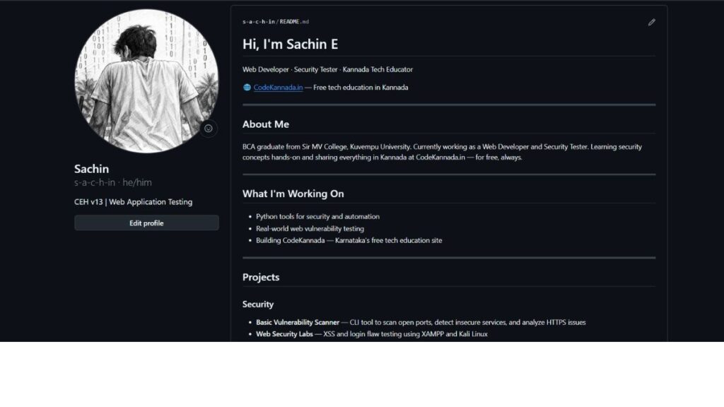 Sachin E Author GitHub Profile