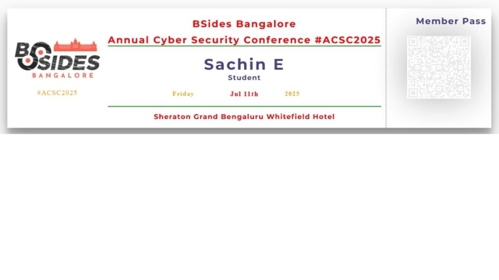 bsides bangalore Member ಪಾಸ್ 2025