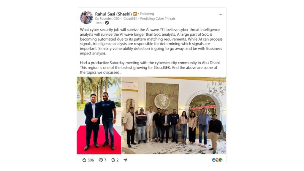 Rahul Sasi ಅವರ ಮಾತು about Cyber threat intelligence